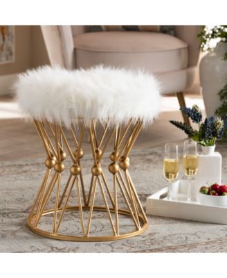 Catrina Glam and Luxe Upholstered Ottoman