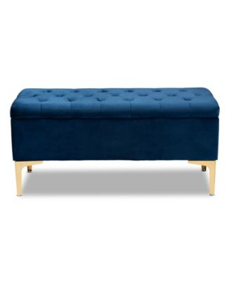 Valere Glam and Luxe Upholstered Button Tufted Storage Ottoman