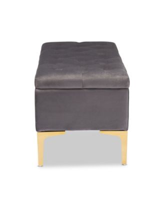 Valere Glam and Luxe Upholstered Button Tufted Storage Ottoman