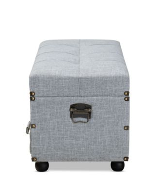 Flynn Modern Transitional Upholstered 2 Drawer Storage Trunk Ottoman