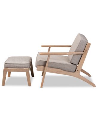 Sigrid Mid-Century Modern Armchair and Ottoman Set
