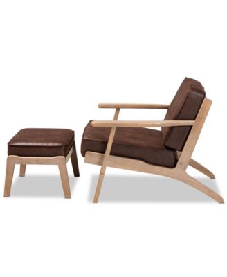 Sigrid Mid-Century Modern Armchair and Ottoman Set