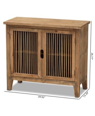 Clement Rustic Transitional 2 Door Spindle Accent Storage Cabinet