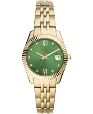 image of Fossil Women-s Scarlette Mini Gold-Tone Stainless Steel Bracelet Watch 32mm