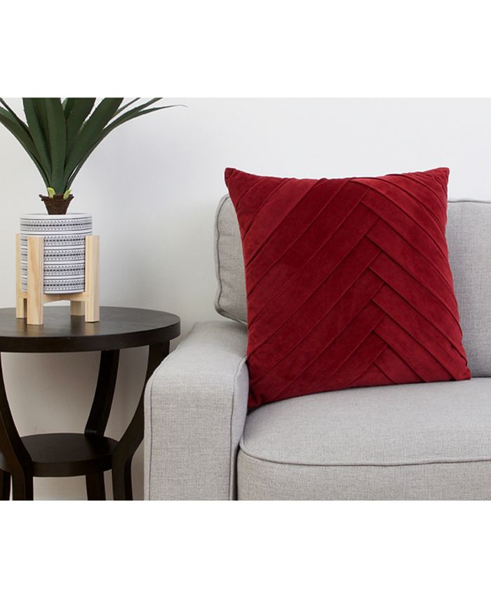 James pleated cheap velvet pillow