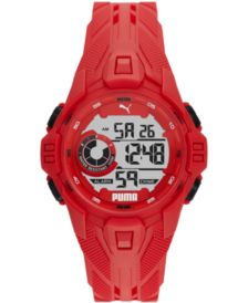 Men's Bold Red Silicone Strap Watch 45mm