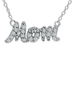 Giani Bernini Cubic Zirconia "mom" Nameplate Necklace In 18k Gold-plated Sterling Silver, 16" + 2" Extender, Creat
