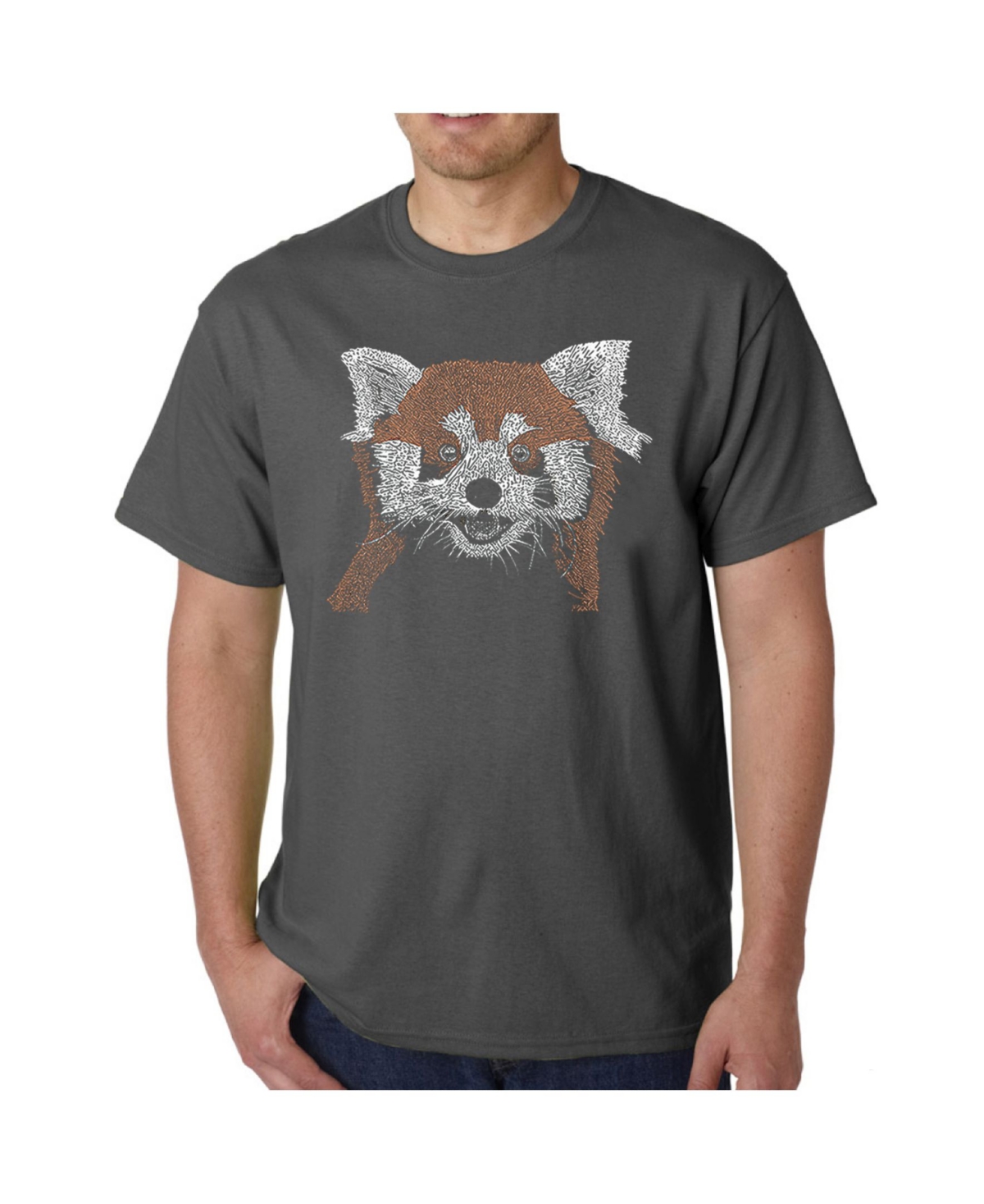 Men's Word Art - Panda T-Shirt - Gray