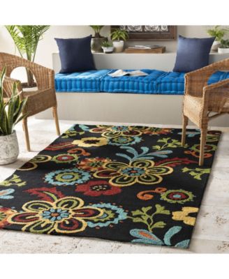 CLOSEOUT! Storm SOM-7707 Black 5' x 7'6" Area Rug