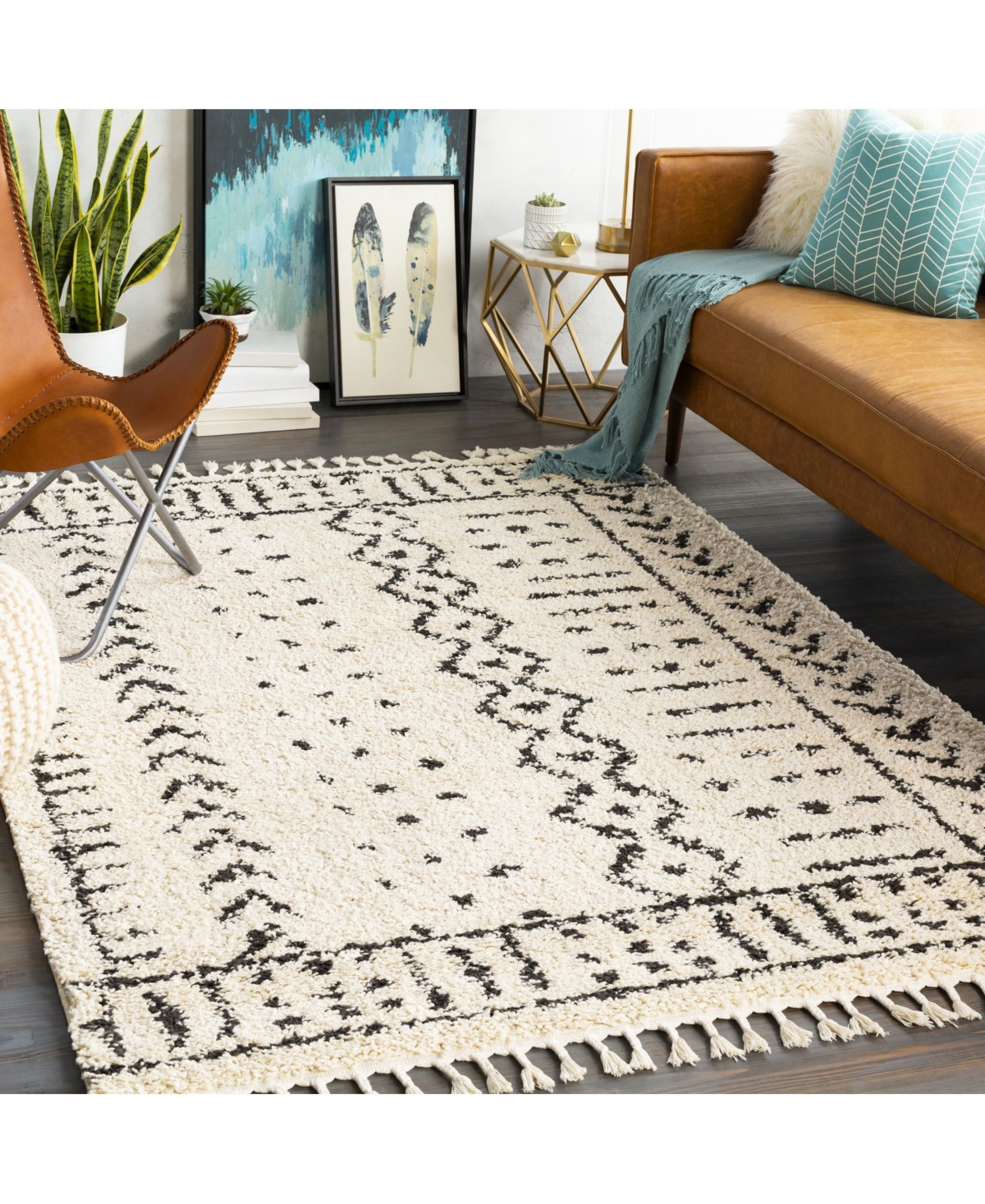Livabliss Berber Shag Bbe-2311 Charcoal 7'10" x 10'2" Area Rug