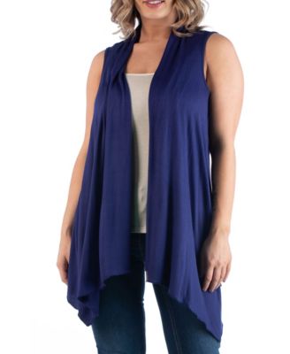 Plus Size Asymmetric Open Front Cardigan Sweater