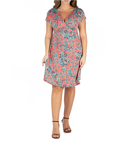 Women S Plus Size Short Sleeve Empire Waist Dress