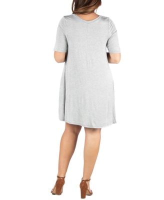 Plus Size Knee Length Pocket T-shirt Dress