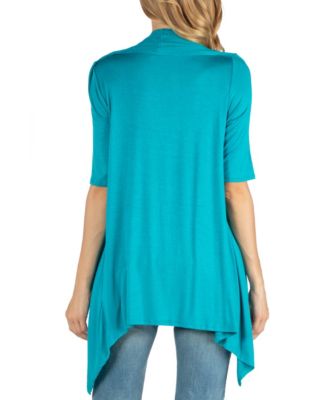 Loose Fit Open Front Maternity Cardigan with Half Sleeve