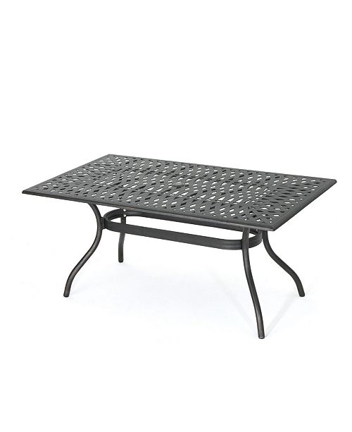 Noble House Austin Outdoor Cast Rectangular Dining Table Reviews Furniture Macy S