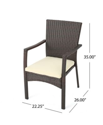 Wilkerson Outdoor Dining Chair with Cushion, Set of 2