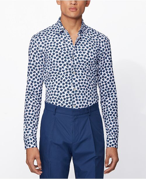 Hugo Boss Boss Men S Ronni F Dark Blue Shirt Reviews Casual Button Down Shirts Men Macy S