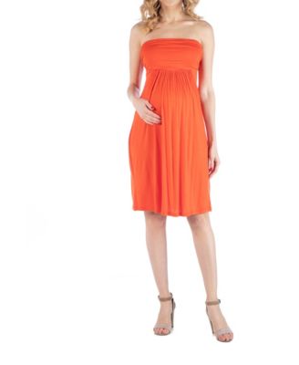 Bandeau Top Empire Waist Short Maternity Dress