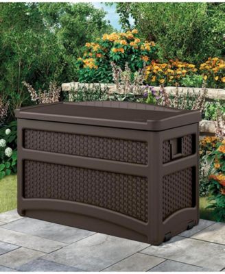 DBW7500 73 Gallon Outdoor Patio Storage Chest with Handles &amp; Seat, Java
