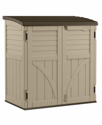 34 Cubic Feet Horizontal Compact Storage Shed for Outdoor Spaces, Sand