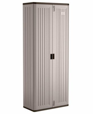 Tall 80.2" Resin Storage Cabinet with Double-Wall Construction, Platinum