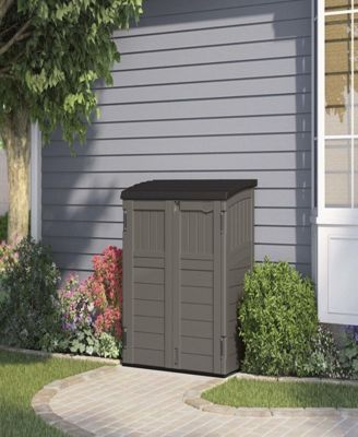 Horizontal 4 Foot x 2.5 Foot Outdoor/Garden Storage Shed, Stoney Grey