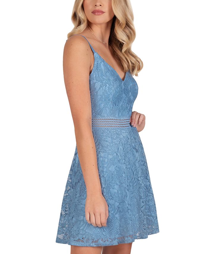 Speechless Junior's Lace Racerback Gown Blue Size 3