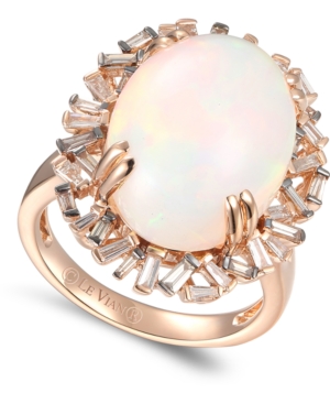 image of Le Vian Baguette Frenzy Neopolitan Opal (7-1/2 ct. t.w.) & Diamond (1/2 ct t.w.) Ring in 14k Rose Gold