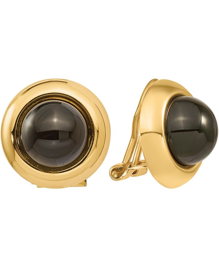 Macy s Onyx Button Clip On Earrings in 14k Gold Macy s