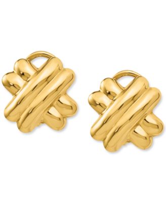 Polished Crisscross Clip-On Earrings