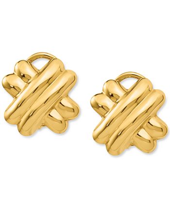 Macy s Polished Crisscross Clip On Earrings Macy s