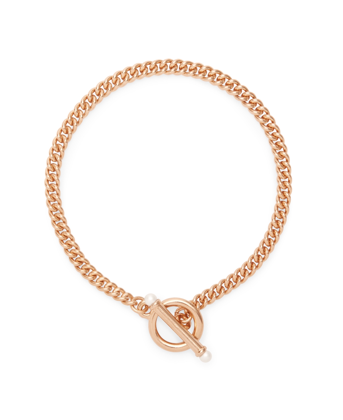 Stella Imitation Pearl Toggle Chain Bracelet - Pink