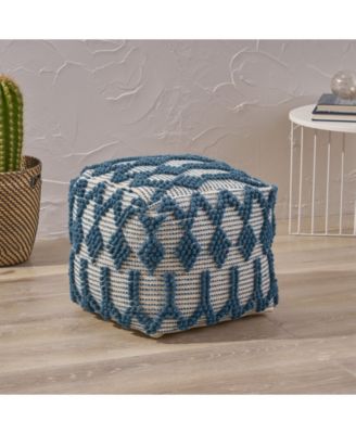 Noble House Birchglen Boho Ottoman Pouf - Macy's