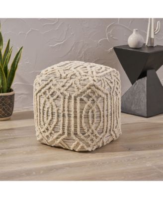 Noble House Bluffside Boho Ottoman Pouf - Macy's