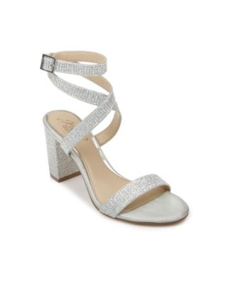 silver high heels macy's