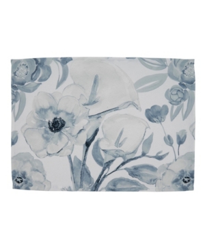 Saro Lifestyle Watercolor Floral Placemat Set Of 4 In Blue
