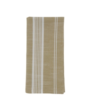Shop Saro Lifestyle Striped Napkin Set Of 4 In Khaki