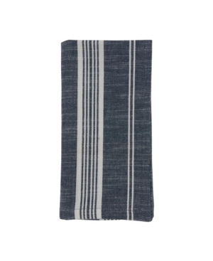 Saro Lifestyle Striped Napkin Set Of 4 In Navy