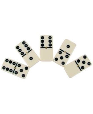 Hey Play Premium Set Of 28 Double Six Dominoes Wood Case