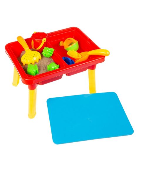 Детские игрушки Trademark Global Hey Play Water Or Sand Sensory Table With Lid, 17.5" x 12.5" x 11", Plastic, 10-Piece Activity Table, Ages 3+