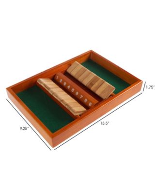 Hey Play Shut The Box Game - Classic 9 Number Wooden Set With Dice Included-Old Fashioned, 2 Player Thinking Strategy Game For Adults And Children