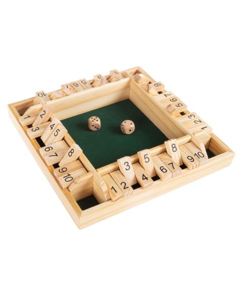 Детская настольная игра Trademark Global Hey Play Shut The Box Wooden Classic 4-Player Board Game, Ages 6+