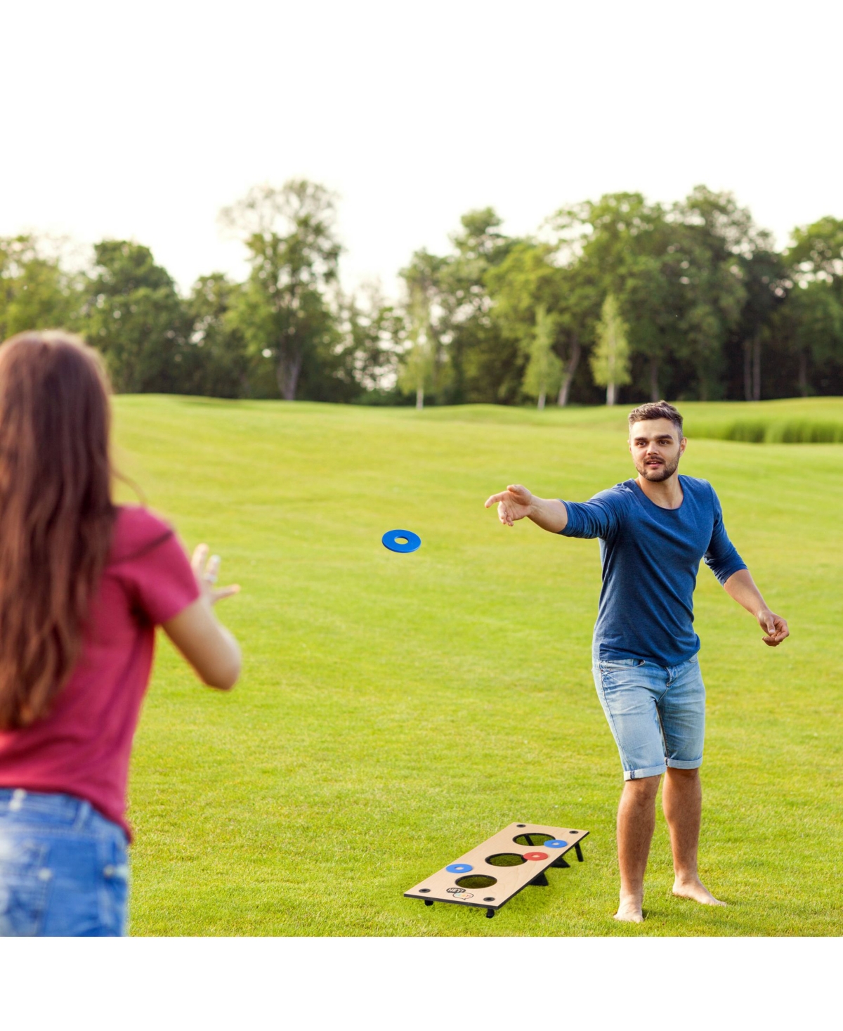 Trademark Global Hey Play 2-in-1 Washer Pitch And Beanbag Toss Set In Multi