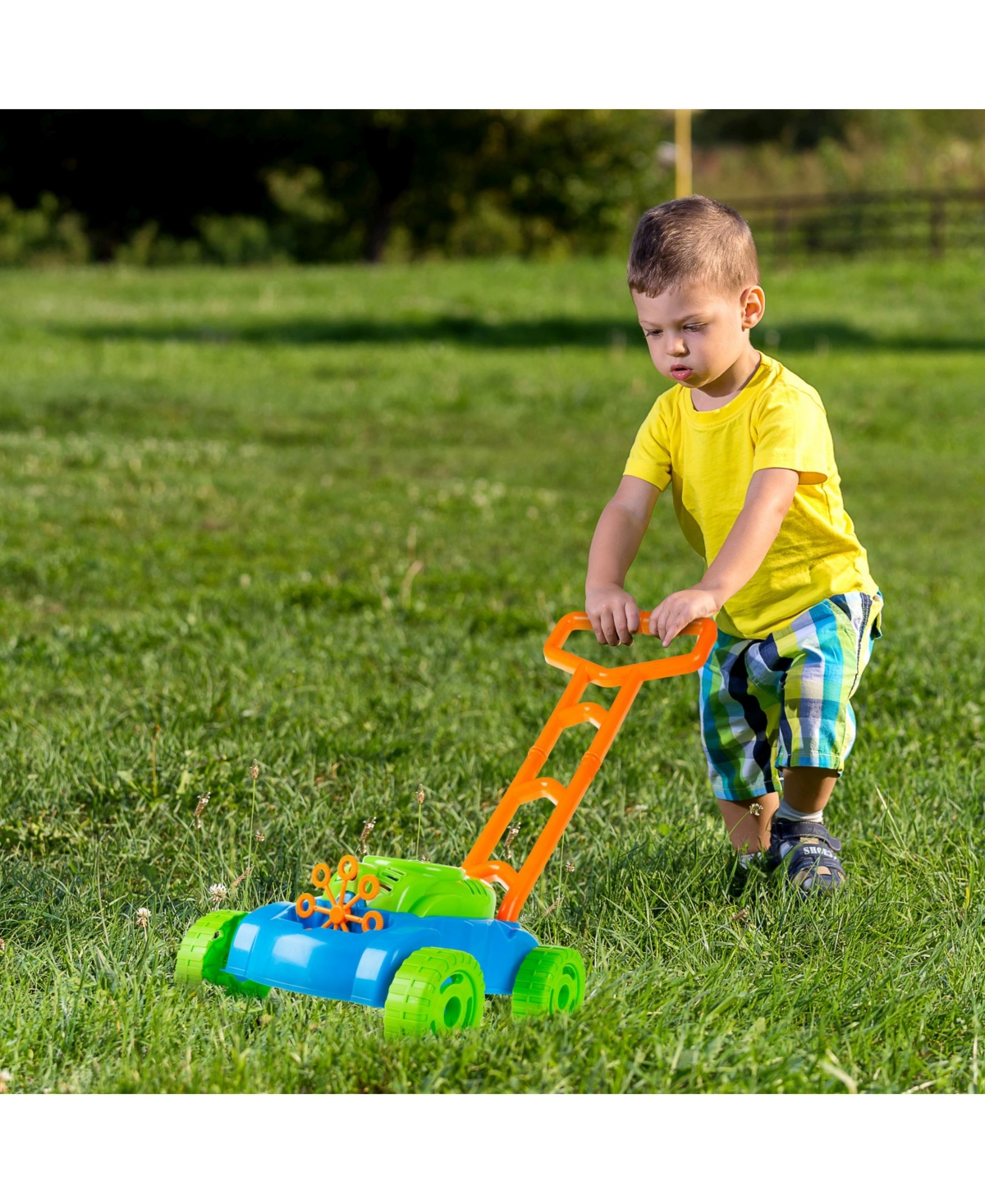 Trademark Global Hey Play Bubble Lawn Mower In Multi