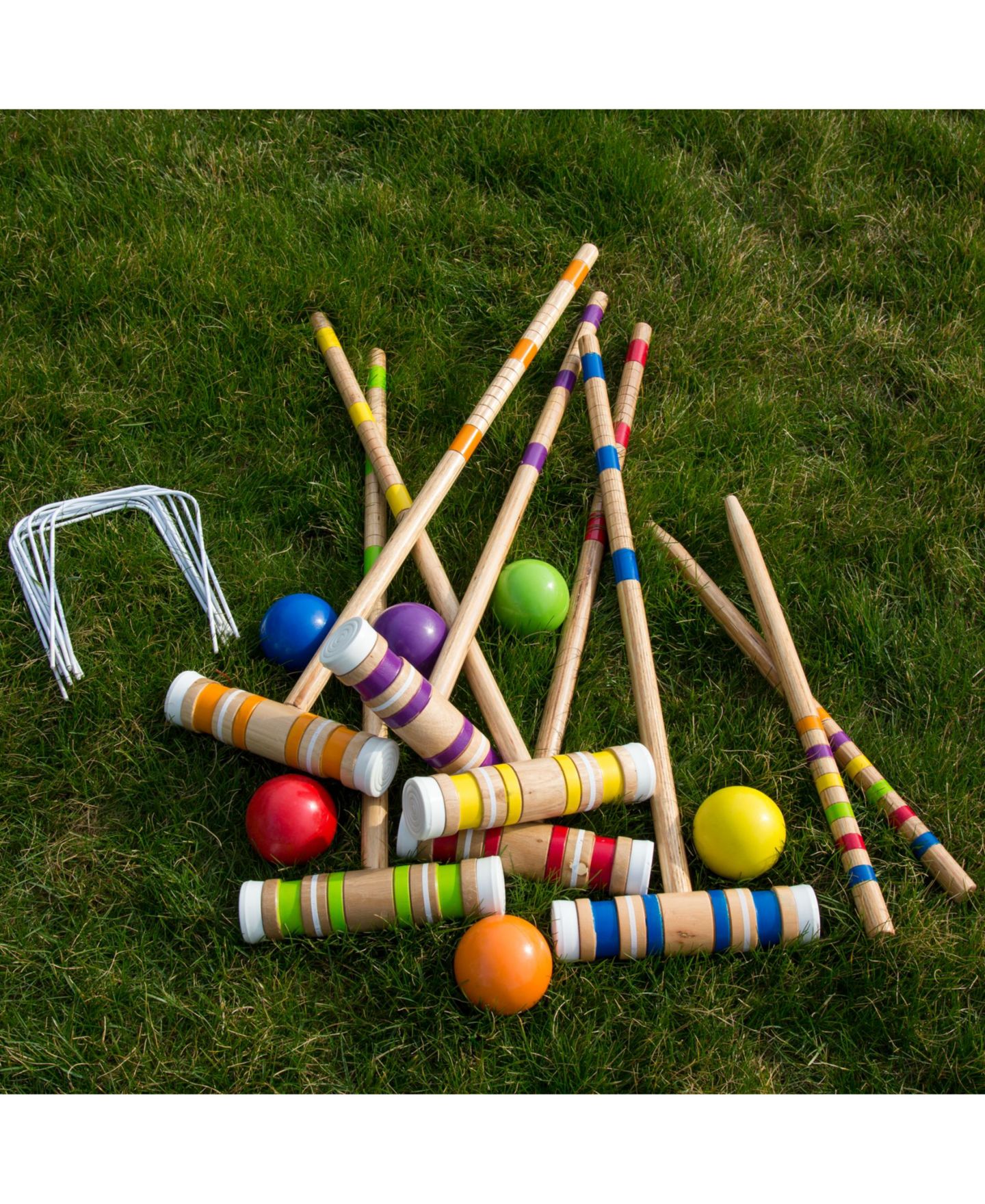 Детские игрушки Trademark Global Hey! Play! Wooden Vintage Croquet Set with Carrying Case, For 6 Players, Ages 6+ — фото 1