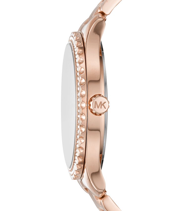 Michael Kors Layton Three-Hand Rose Gold-Tone Stainless Steel Watch ...