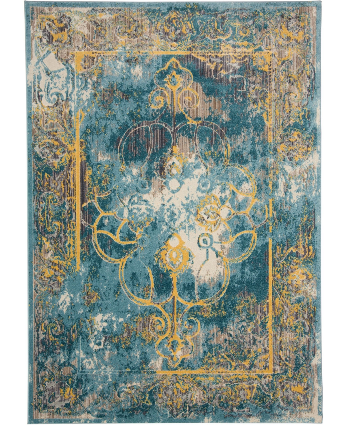 Feizy Mara R3471 Turquoise 10'2in x 13'9in Area Rug - Lagoon