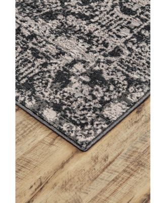 Prasad R3680 Charcoal 5' x 8' Area Rug