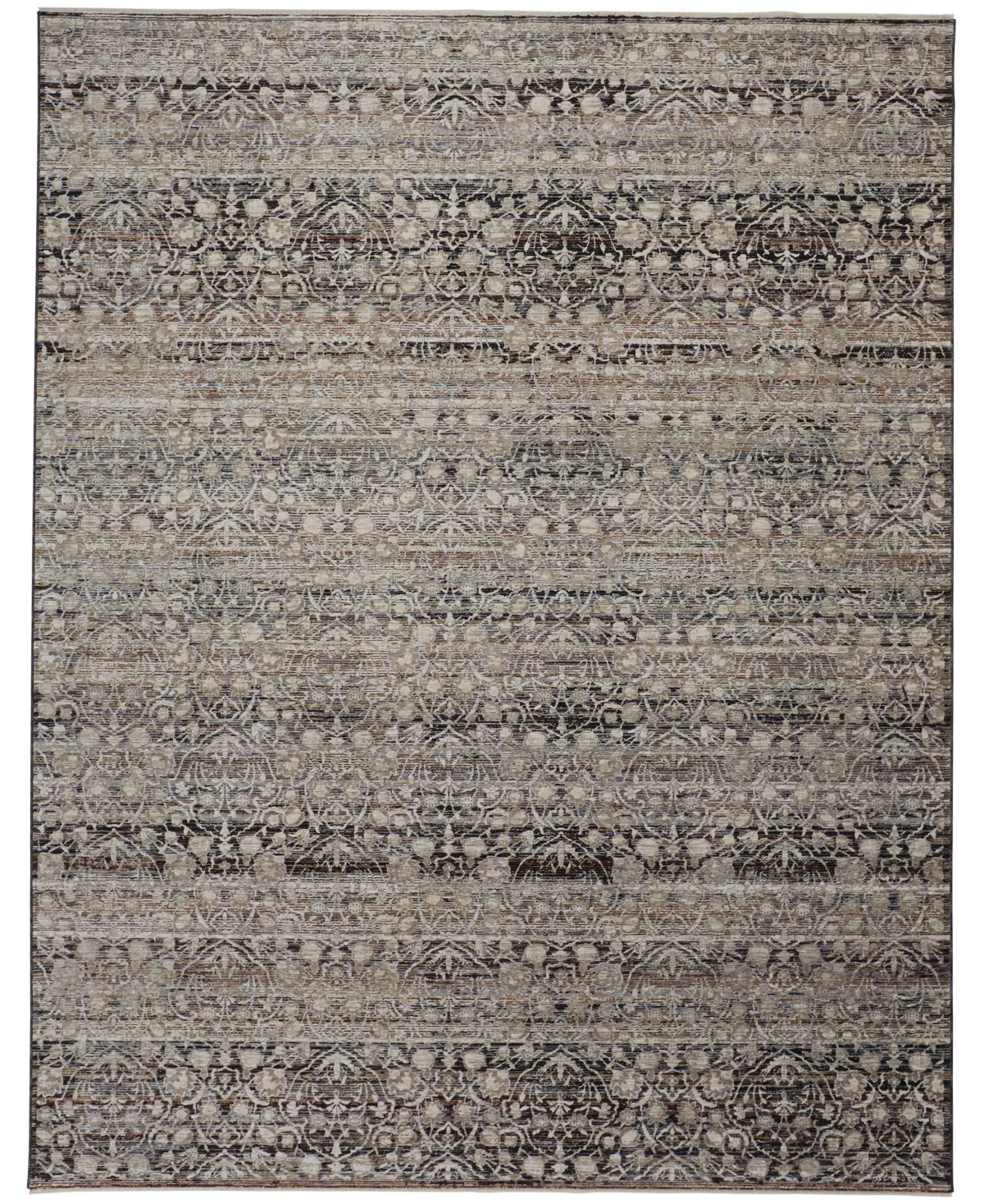 Simply Woven Caprio R3961 Brown 2'6" X 8' Runner Rug In Stone