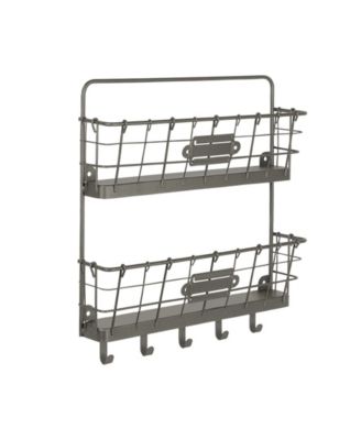 Vintage-like Living Wall Mount 2-Tier Letter Holder Key Rack